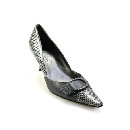 

Pre-owned|Circa Joan & David Women s Gray Point Toe Snake Pumps With Buckle Accent Size 7