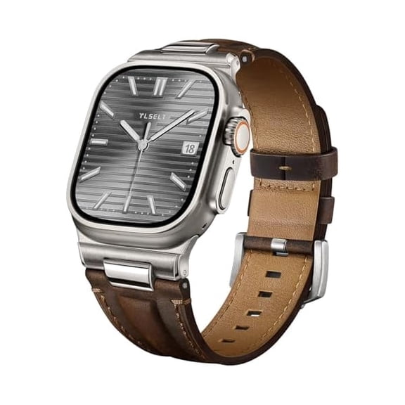 xixishop Leather Band for Apple Watch Ultra 3/Ultra 2 Bands 49mm 46mm 45mm 44mm, Top Genuine Leather Designer Replacement Strap for iWatch Ultra 3 2 1 SE series 11 10 9 8 7 6 5 4 3