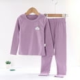 thumbnail image 2 of Utlike Girls Pajamas Set Autumn And Winter Warm Velvet Sleepwear Outfit Striped Pyjamas Festival Girl Home Clothes Size 3 Years-4 Years, 2 of 4