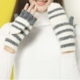 thumbnail image 3 of Cheers.US 1 Pair Convertible Fingerless Gloves Winter Knitted Mitten Gloves Fine Texture Convenient Keep Warm Flip Fingerless Gloves, 3 of 7