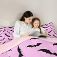 thumbnail image 4 of Feelyou Kids Halloween Bat Bedding Comforter Set 7 Pieces, Gothic Horror Animal Full Bedding Set, Black Plum Reversible Fitted Sheet Flat Sheet, Ultra Soft Home Decor, 4 of 7