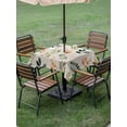 thumbnail image 3 of Spring Leaves Flowers Outdoor Tablecloth - 60x60 Inch Square Dining Table Cover, Country Flower Pastoral Botanical Retro Waterproof Outdoor Table Cloth with Umbrella Hole & Zipper for Picnic/Patio, 3 of 7