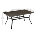 thumbnail image 3 of Outsunny Table à Manger d'Extérieur de 59 Pouces pour Six avec Trou pour Parasol, Brun (1 Unité), 3 of 10