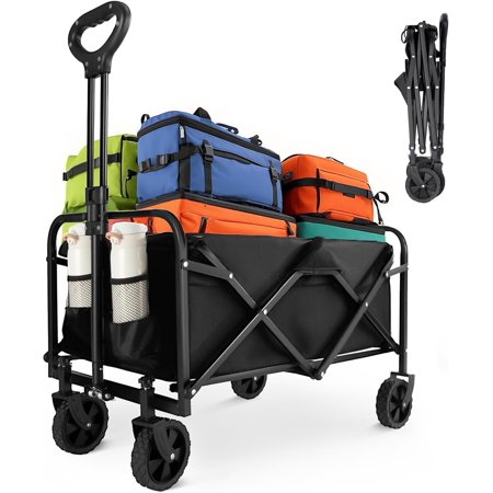 Collapsible Wagon 220 lbs, Heavy Duty Wagons Carts Foldable, Portable Wagon