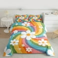 thumbnail image 2 of Manfei Groovy Flower Bedding Comforter Set 2pcs for Girls, Cartoon Rainbow Twin Comforter Sets, Cute Floral Bedding Set Super Cozy Room Decor, 2 of 8