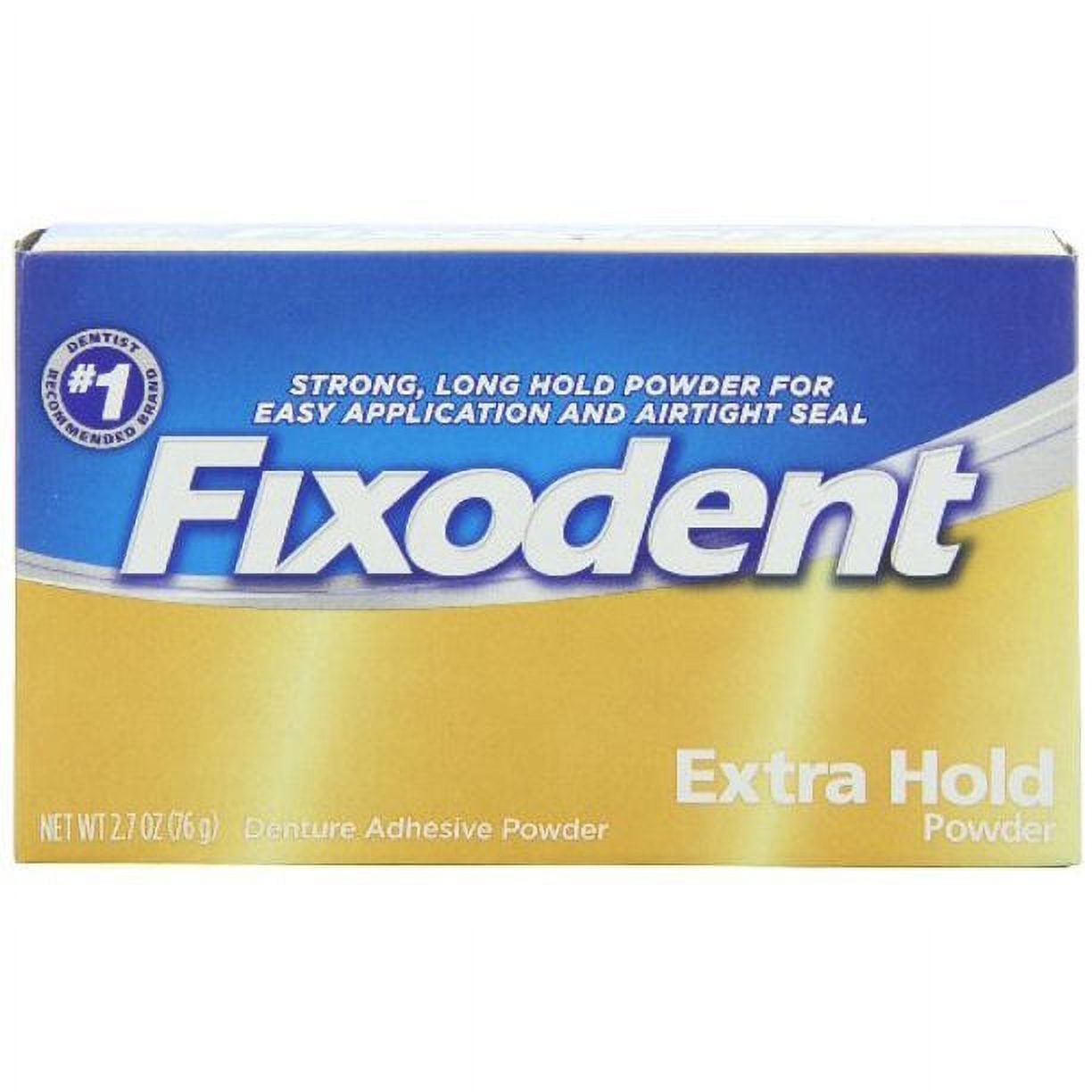Fixodent Denture Adhesive Powder, Strong & Extra Long Hold, 2.7 oz, 5-Pack