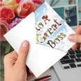 thumbnail image 4 of Boss's Day Greeting Card (Boss) with 5 x 7 Inch Envelope - Thanks A Bunch - Florals and Leaves Entwining Letters Against Blue Sky, 4 of 6