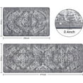 thumbnail image 3 of Kitchen Anti Fatigue Mat Set of 2 Non Skid Waterproof Kitchen Floor Mat Vintage Cushioned Comfort Standing Desk Office Mat Runner for Kitchen Sink Laundry, 17"x47"+17"x28", Grey, 3 of 6
