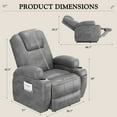 thumbnail image 6 of Homall Lift Recliner Comfy Chair Power Massage Electric Recliner Chairs for Adults,Gray, 6 of 7