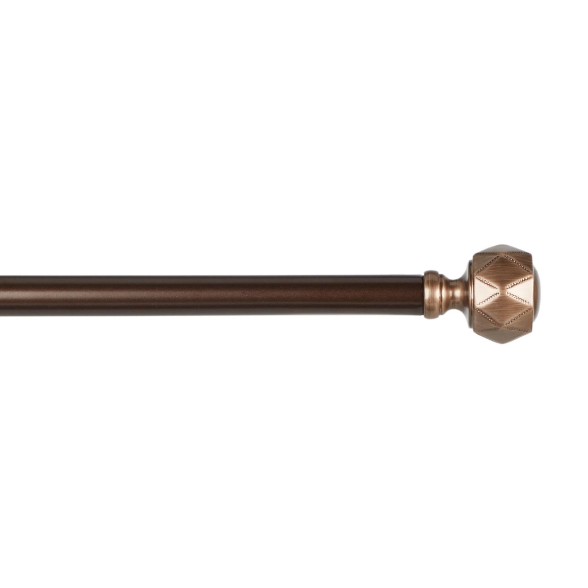 Exclusive Home Regal 1" Window Curtain Rod and Finial Set, Adjustable 66"-120", Bronze