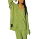 thumbnail image 5 of VISgogo Traje de pantalón de dos piezas para mujer, blusa de manga larga de color liso y pantalones de corte recto VISgogo  moda, 5 of 9