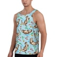 thumbnail image 2 of KLL Cute Otters Print Men's Muscle Gym Workout Stringer Tank Tops Bodybuilding Fitness T-Shirts Tank Tops Men-X-Large, 2 of 7