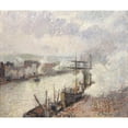 thumbnail image 2 of Camille Pissarro 17x15 Black Ornate Wood Framed Double Matted Museum Art Print Titled - Steamboats in the Port of Rouen (1896), 2 of 5