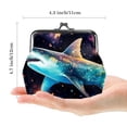 thumbnail image 2 of Starry Shark Elegant Small Wallet with 0.7 Microfiber Material and Zinc Alloy Jaws - 4.3x4.7 in/11x12 cm Size, 2 of 7