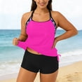 thumbnail image 2 of DHFJKG Womens Tankini Swimsuit Two Piece Beach Set High Waist Shorts Bottom Criss Cross Back Top Stylish Beachwear, 2 of 5