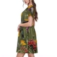 thumbnail image 2 of Vsdgher Robe Colibri pour Femmes Été 2025 Décontractée Midi Maxi Légère à Manches Courtes Col Rond Robe de Plage, 2 of 6