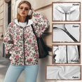 thumbnail image 6 of FOR U DESIGNS Pink Rose Zipper Hoodies for Women Oversized Trendy Hoodie Size XS Lightweight Hooded Zip Up Sweatshirt Women Activewear Tops Long Sleeve Sportswear, 6 of 7