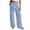 Blue, variant on Costeam Womens Striped Wide Leg Pants Drawstring High Elastic Waist with Side Pockets Loose Fit Straight Leg Lightweight Soft Breathable Casual Long Trousers Comfy Relaxed Fit Bottoms