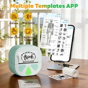 HKHKPI Mini Printer, Bluetooth Portable Inkless Thermal Pocket Sticker Printer with 3 rolls, Sticker Maker Machine for Notes Journal Kids Gift