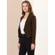 thumbnail image 4 of Chaqueta Corta Casual Allegra K De Negocios Sin Cuello Para Mujer Café L, 4 of 6