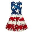 thumbnail image 4 of Odeerbi Niñas Día de La Independencia A-Línea Vestido de Tanque Verano Patriótico Estrella Raya Cuello Redondo Vestido de Sol Casual, 4 of 7