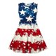 thumbnail image 4 of Odeerbi Niñas Día de La Independencia A-Línea Vestido de Tanque Verano Patriótico Estrella Raya Cuello Redondo Vestido de Sol Casual, 4 of 7