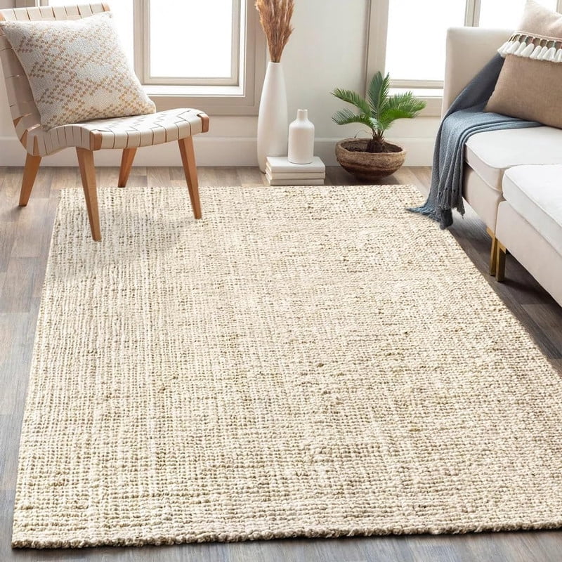 Delara Premium Handwoven 100% Jute Area Rug (3' x 5'), Natural Fiber Boucle Design, 0.25" Thick – Durable Rug for Living Room, Bedroom & Entryway