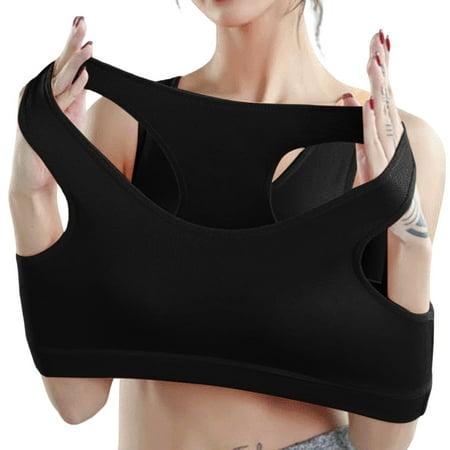 Clearance!Uooqdmx Sports Bras for Women Bralettes for Women Running Sports Thin Shockproof Gathering Large and Comfortable Strapless Bra Bandeau Bra Black L