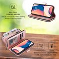 thumbnail image 5 of SaniMore for iPhone 14 Pro Max (6.7" 2022) 3 in 1 Case, Zipper Purse Cover + Card Slots +  Kickstand + Detachable Lanyard Comprehensive Protective Shockproof Anti-drop Shell, Rosegold, 5 of 8