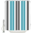 thumbnail image 5 of Waterproof Shower Curtain, Blue Grey Striped Polyester Fabric Bathroom Curtains with 12 Hooks, 72"" W x 96"" H, Gray Modern Abstract Art Quick-Drying Bathtub Curtain, Stripeoud6202, 5 of 6