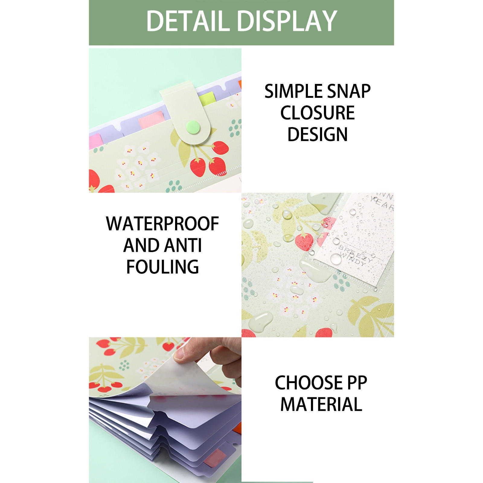 XEOVHV Cute Expanding File Folder with 1120 Labels Notes