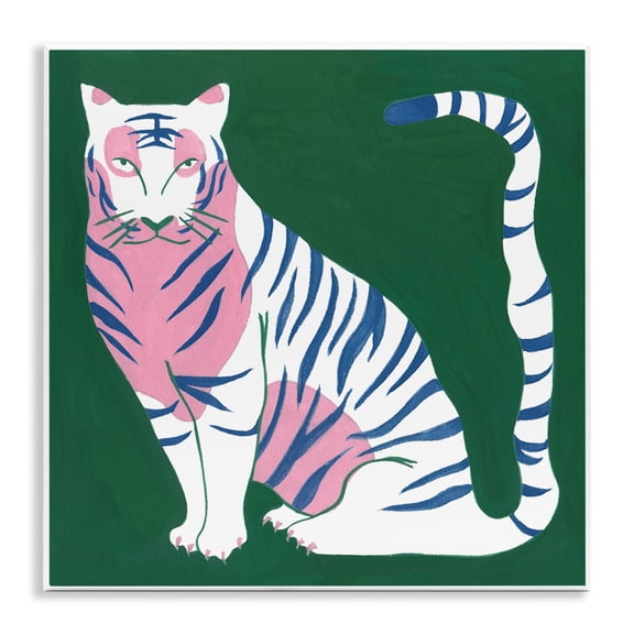 Stupell Industries Fierce Modern Tiger Animals Painting Unframed Art Print Wall Art, 12 x 12