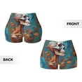 thumbnail image 3 of Sikiie Artistic Orange Carnation Skull Print Workout Shorts Women Scrunch Butt Gym Shorts Seamless High Waist Tummy Control Yoga Biker Athletic Shorts, 3 of 5