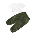 thumbnail image 3 of Kiapeise Toddler Girl Short Sleeve T-Shirts + Cargo Pants 2 Pcs Summer Outfits, 3 of 10