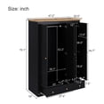 thumbnail image 5 of Modern Wood 3 Doors Armoire Wardrobe Closet with 2 Drawers,70.1" Tall Wooden Wardrobe Cabinet with Hanging Rail and Shelve for Bedroom, Natural +Black, 5 of 8