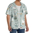 thumbnail image 4 of Wukai Goose and Doodle Flowers Men's Casual Short-Sleeve Button Down Shirt - Lightweight Summer Dress Shirt for Daily Wear-Medium, 4 of 7