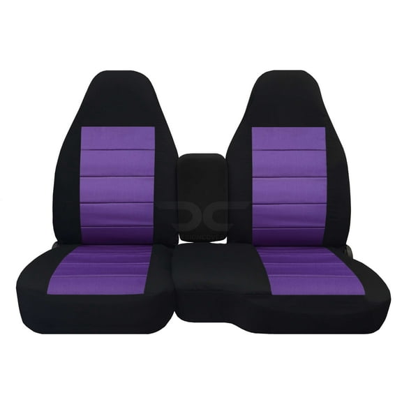 Fits 2004-2012 Ford Ranger Velour Seat Covers 60/40 Bench w Opening Console:Black Purple