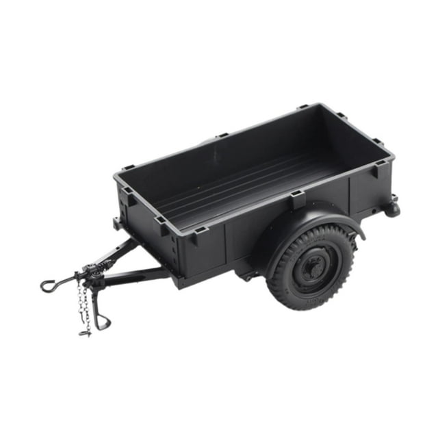 Remolque de orugas RC, accesorios de repuesto, bricolaje, modificado, actualización, desmontable con enganche, remolque de viaje para RC 1/12 1/18 Un negro