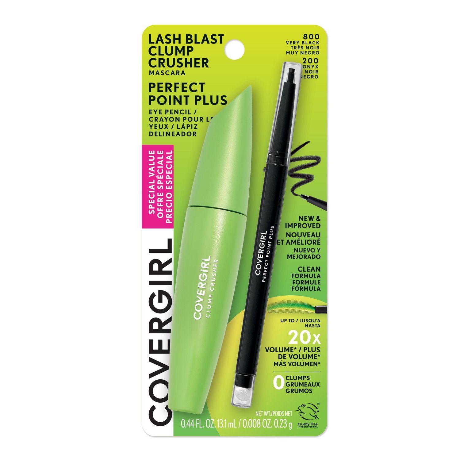COVERGIRL Value pack Mascara + Eyeliner, Lash Blast Clump Crusher Mascara + Perfect Point Plus Micro-Fine Point Eyeliner with Built-in Smudger Tip