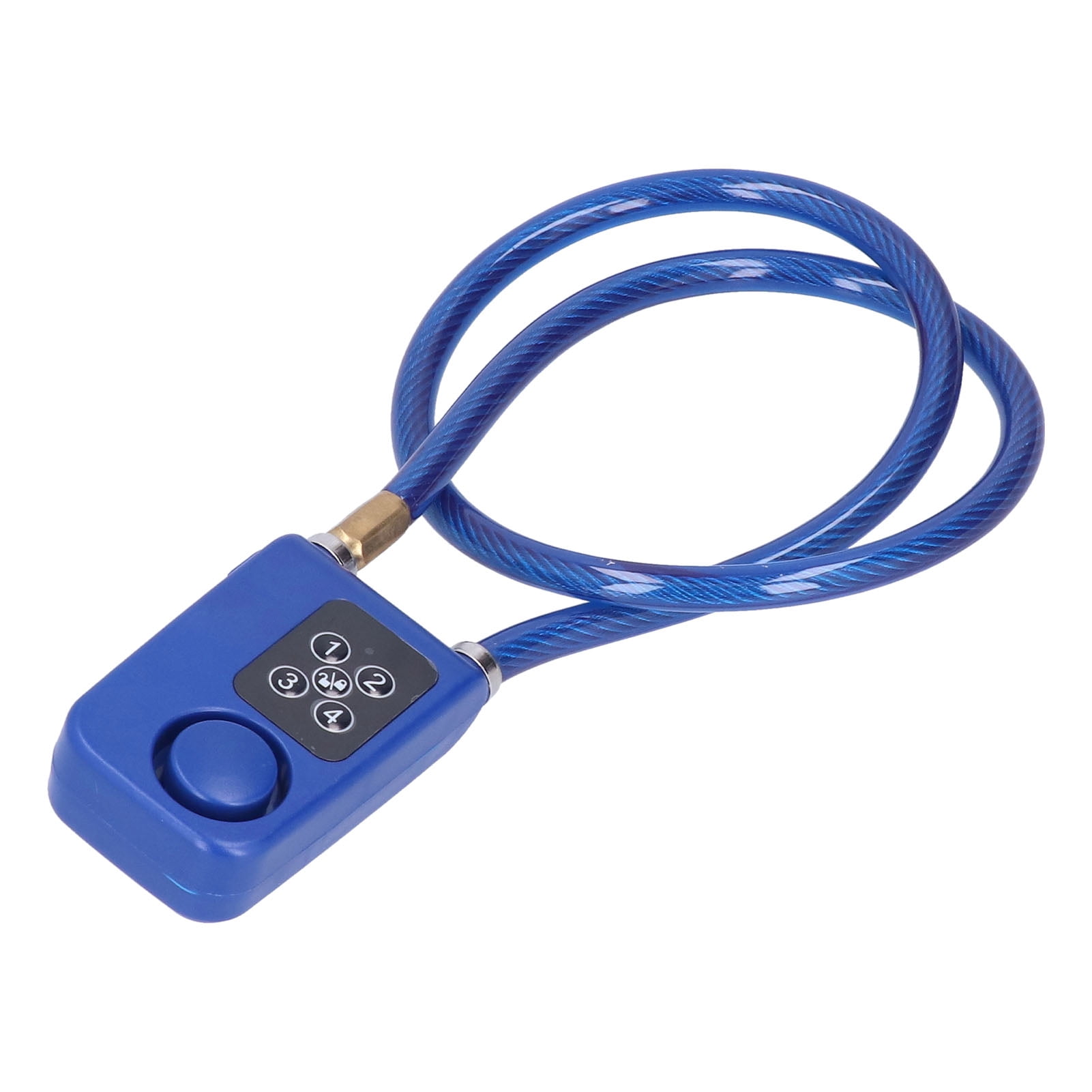 NFTIGB Anti-Theft Bike Alarm Lock with Remote Control, 110dB Siren, 4-Digit Password, IP55 Waterproof Bicycle Cable Lock, Blue