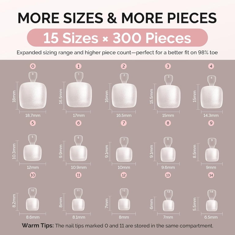 MelodySusie Squoval Toe Nail Tips, 300-Piece Clear Set photo 6