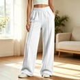 thumbnail image 2 of Girls Wide Leg Sweatpants, Casual Loose Fit Lounge Pants with Elastic Waist for School 5-16 Years, 2 of 5