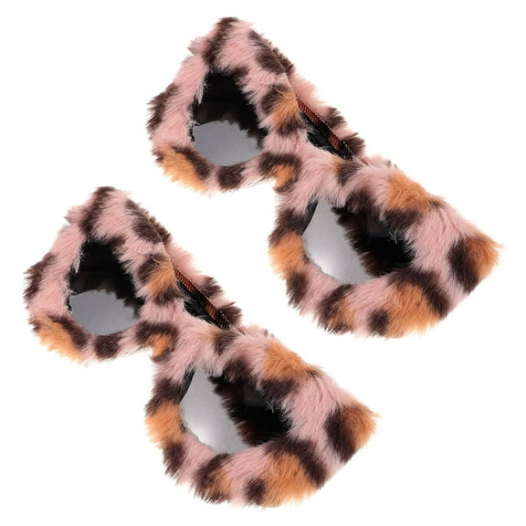 PTOOTP 2-Pack Masquerade Party Sunglasses with Furry Frames, Multi-Color UV Glasses for Women’s Outdoor Commutes