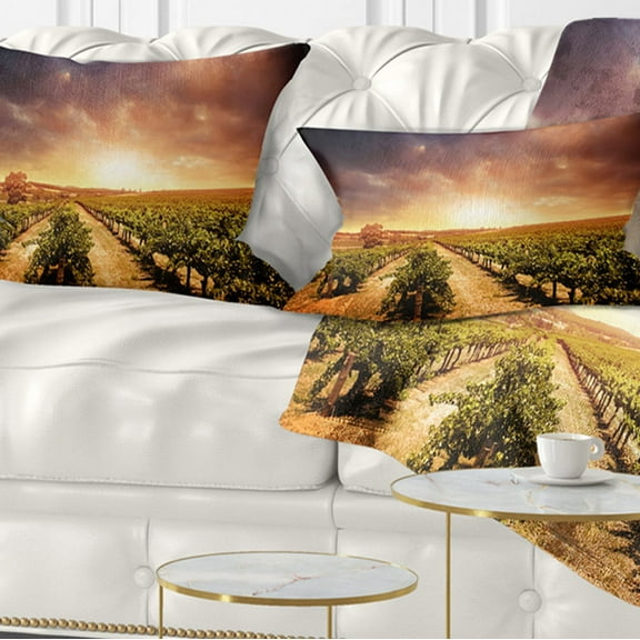 Designart 12" x 20" Blue Polyester Throw Pillow