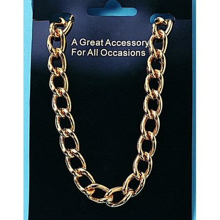 Gold Large Chain Link Necklace 24 Inches Gangster Adult Costume Accessory