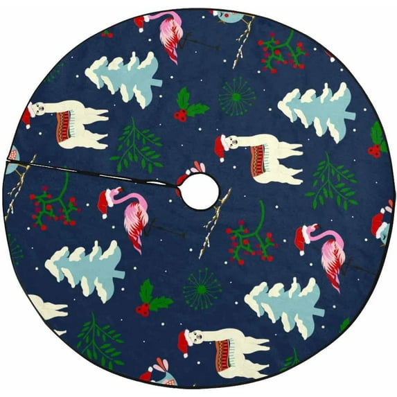 FMSHPON Cute in Hat Xmas Christmas Tree Skirt Stand Mat for Holiday Party Decoration Indoor Outdoor 36 inches