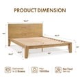 thumbnail image 3 of FitStand Queen Japanese Joinery Bed Frame with Headboard, Solid Rubberwood, 1500 LBS Heavy Duty, FSC & SGS Certified, No-Tool Setup, Hidden Storage, USB-A/C Port, No Box Spring Needed, Maple, 3 of 13