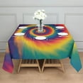thumbnail image 3 of Colorful Rainbow Tie Dye Spiral Pattern Square Tablecloth,Waterproof Square Table Cover,Wipeable Spillproof Washable Table Cover for Home Kitchen Party Decor 42"X42"(107x107cm), 3 of 6
