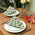 thumbnail image 3 of Coolnut Mardi Gras Cloth Napkins Set of 4, Oversized Washable Reusable Polyester Dinner Table Napkins for Family, Restaurant, Party Decor, 20 x 20 Inch, 3 of 7
