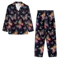 thumbnail image 6 of FOR U DESIGNS Aestheic Butterfly Pajama Sets for Women 2 Piece Button Up Shirt Button Down Sleepwear for Women Size XS Womens Button Jogger Pants and V-neck Tops, 6 of 7